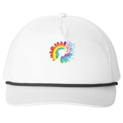 Be Kind Tie Dye Peace Flower Snapback Five-Panel Rope Hat