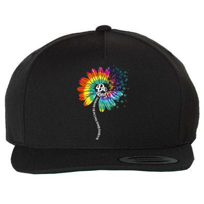 Be Kind Tie Dye Peace Flower Wool Snapback Cap