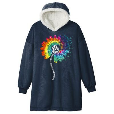 Be Kind Tie Dye Peace Flower Hooded Wearable Blanket