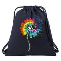 Be Kind Tie Dye Peace Flower Drawstring Bag