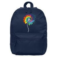 Be Kind Tie Dye Peace Flower 16 in Basic Backpack