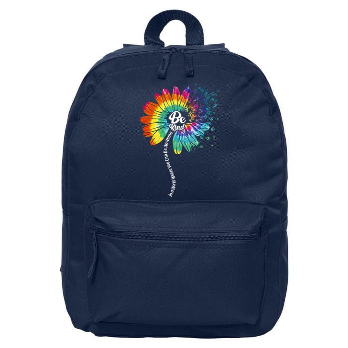 Be Kind Tie Dye Peace Flower 16 in Basic Backpack