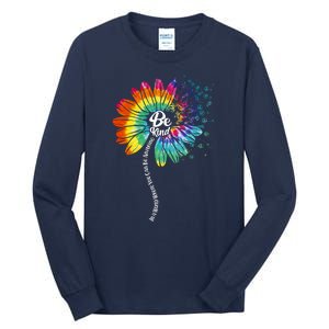 Be Kind Tie Dye Peace Flower Tall Long Sleeve T-Shirt