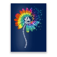 Be Kind Tie Dye Peace Flower Poster