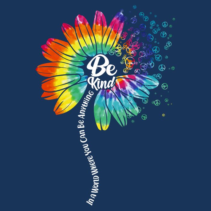 Be Kind Tie Dye Peace Flower Poster