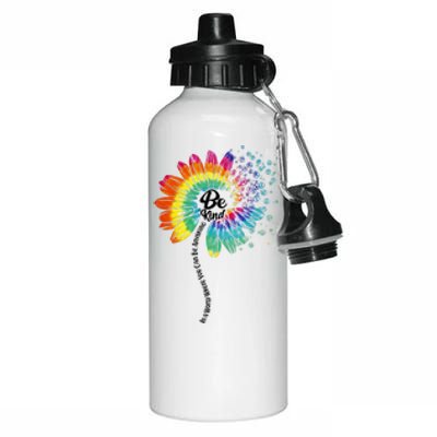 Be Kind Tie Dye Peace Flower Aluminum Water Bottle 