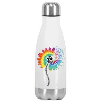 Be Kind Tie Dye Peace Flower Stainless Steel Insulated Water Bottle