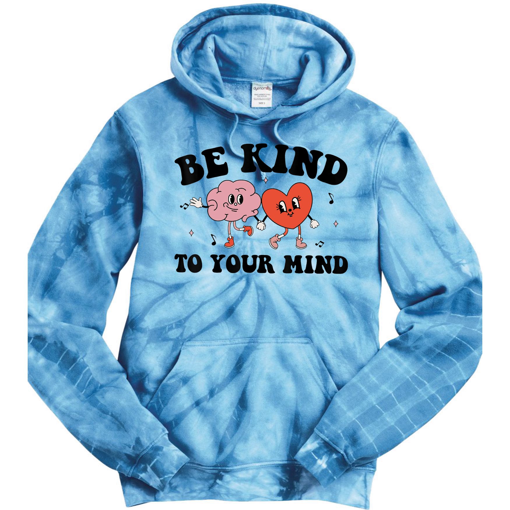 Be Kind To Your Mind Groovy Retro Mental Health Awareness Tie Dye Hoodie