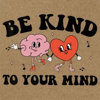 Be Kind To Your Mind Groovy Retro Mental Health Awareness Cotton Canvas Backpack