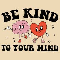 Be Kind To Your Mind Groovy Retro Mental Health Awareness Drawstring Bag