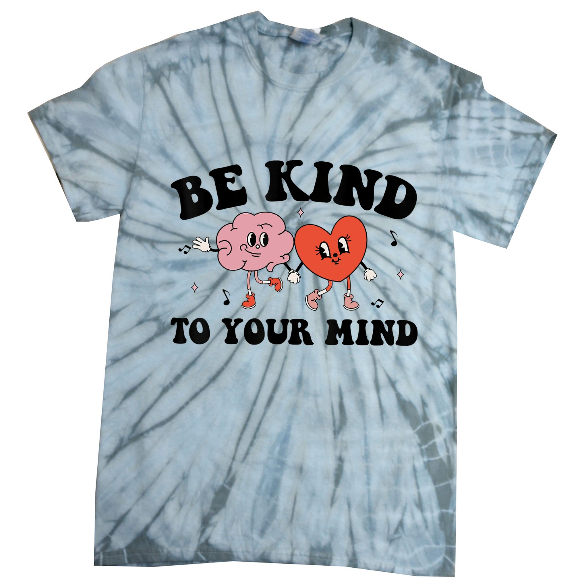 Be Kind To Your Mind Groovy Retro Mental Health Awareness Tie-Dye T-Shirt