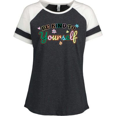 Be Kind To Yourself Colorful Self Love Enza Ladies Jersey Colorblock Tee