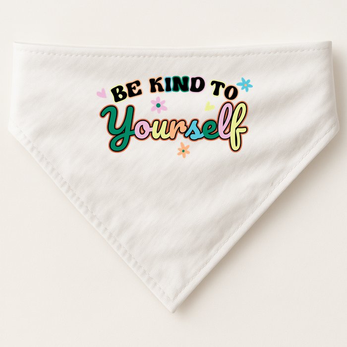 Be Kind To Yourself Colorful Self Love USA-Made Doggie Bandana