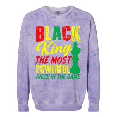 Black King The Most Powerful Piece in The Game Colorblast Crewneck Sweatshirt