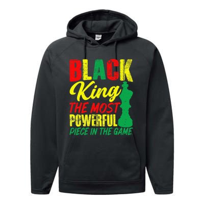 Black King The Most Powerful Piece in The Game Performance Fleece Hoodie