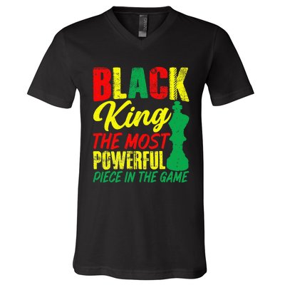 Black King The Most Powerful Piece in The Game V-Neck T-Shirt