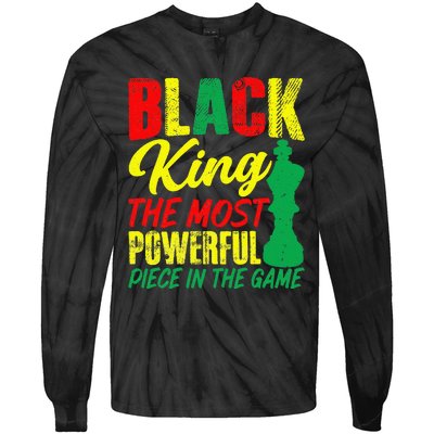 Black King The Most Powerful Piece in The Game Tie-Dye Long Sleeve Shirt