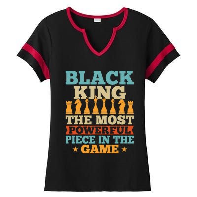 Black King The Most Powerful Piece In The Game Ladies Halftime Notch Neck Tee