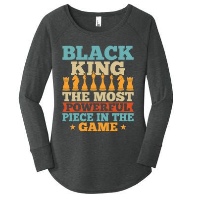 Black King The Most Powerful Piece In The Game Women's Perfect Tri Tunic Long Sleeve Shirt