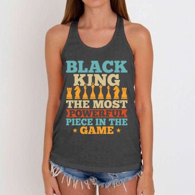 Black King The Most Powerful Piece In The Game Women's Knotted Racerback Tank