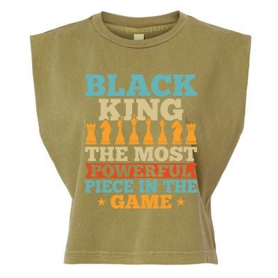 Black King The Most Powerful Piece In The Game Garment-Dyed Women's Muscle Tee