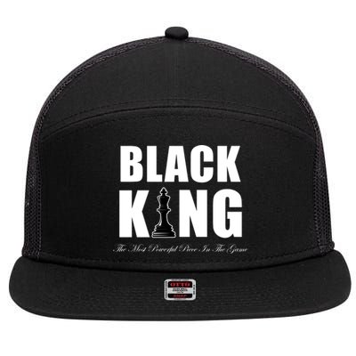 Black King The Most Powerful Piece In The Game African Pride 7 Panel Mesh Trucker Snapback Hat