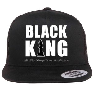 Black King The Most Powerful Piece In The Game African Pride Flat Bill Trucker Hat