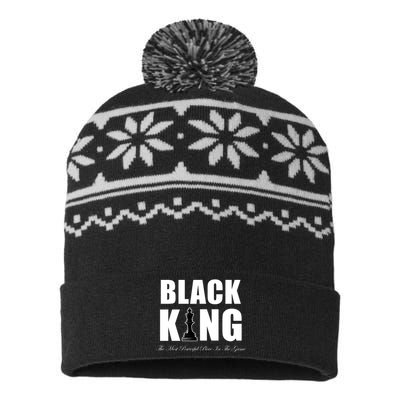 Black King The Most Powerful Piece In The Game African Pride USA-Made Snowflake Beanie