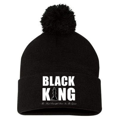 Black King The Most Powerful Piece In The Game African Pride Pom Pom 12in Knit Beanie