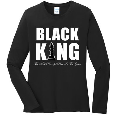 Black King The Most Powerful Piece In The Game African Pride Ladies Long Sleeve Shirt