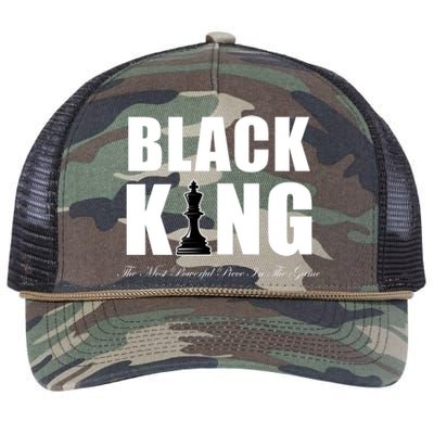 Black King The Most Powerful Piece In The Game African Pride Retro Rope Trucker Hat Cap