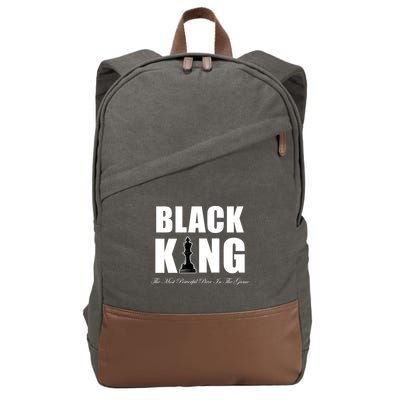 Black King The Most Powerful Piece In The Game African Pride Cotton Canvas Backpack