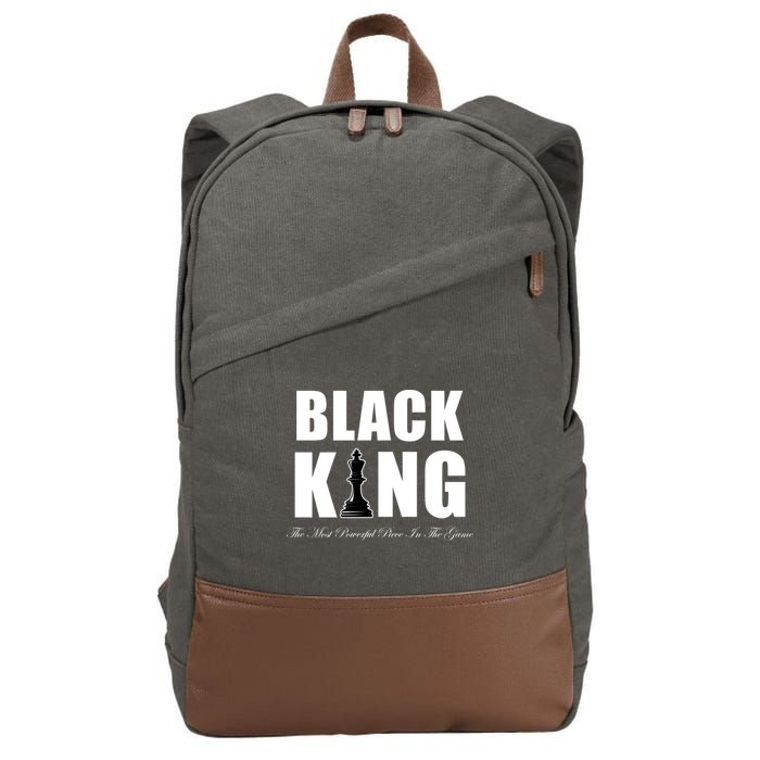 Black King The Most Powerful Piece In The Game African Pride Cotton Canvas Backpack