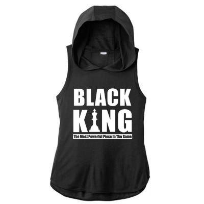 Black King The Most Powerful Piece In The Game Ladies PosiCharge Tri-Blend Wicking Draft Hoodie Tank