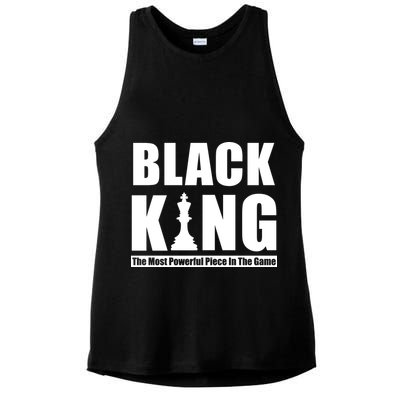 Black King The Most Powerful Piece In The Game Ladies PosiCharge Tri-Blend Wicking Tank