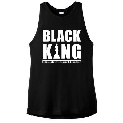 Black King The Most Powerful Piece In The Game Ladies PosiCharge Tri-Blend Wicking Tank