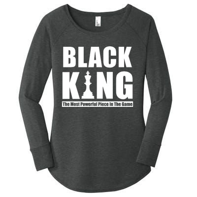 Black King The Most Powerful Piece In The Game Women's Perfect Tri Tunic Long Sleeve Shirt