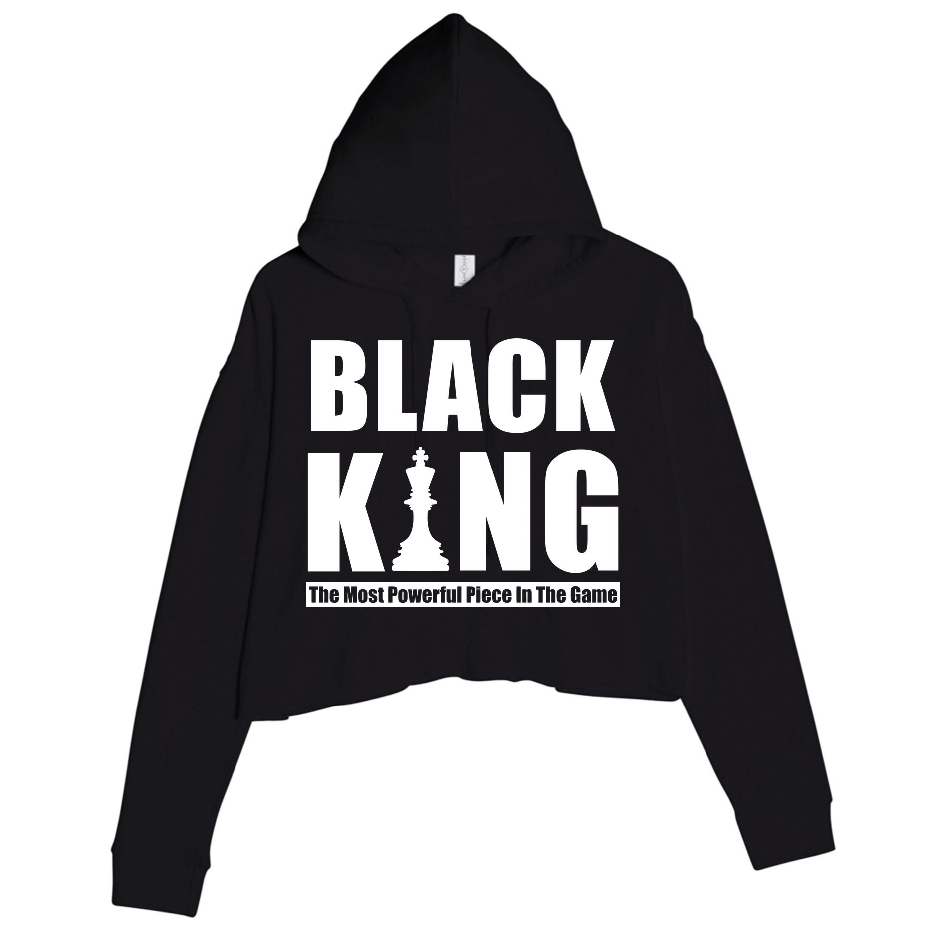 Black King The Most Powerful Piece In The Game Crop Fleece Hoodie