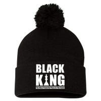Black King The Most Powerful Piece In The Game Pom Pom 12in Knit Beanie