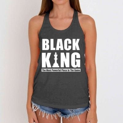 Black King The Most Powerful Piece In The Game Women's Knotted Racerback Tank