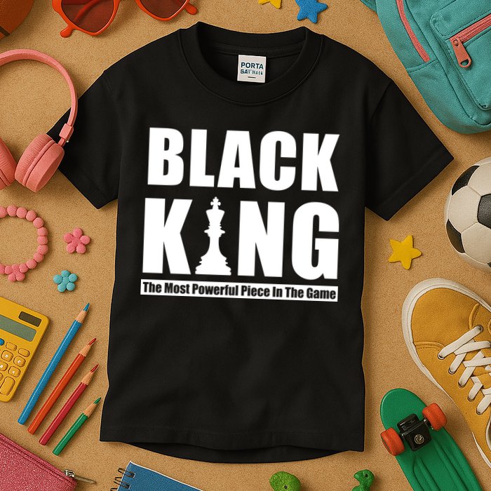 Black King The Most Powerful Piece In The Game Kids T-Shirt
