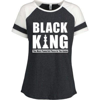 Black King The Most Powerful Piece In The Game Enza Ladies Jersey Colorblock Tee