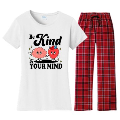 Be Kind To Your Mind Mental Health Awareness Women's Flannel Pajama Set