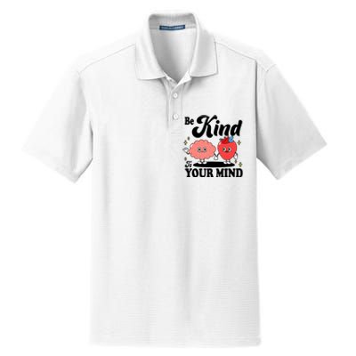 Be Kind To Your Mind Mental Health Awareness Dry Zone Grid Polo