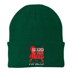 Be Kind To Your Mind Red Ribbon Week Free Knit Cap Winter Beanie