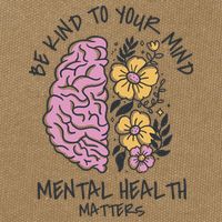 Be Kind To Your Mind Mental Health Matters Cotton Canvas Backpack