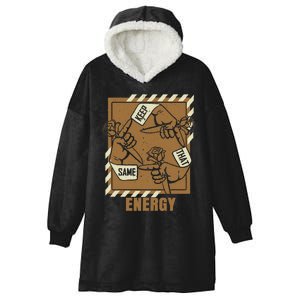 Brown Keep That Same Energy Brown Color Hooded Wearable Blanket