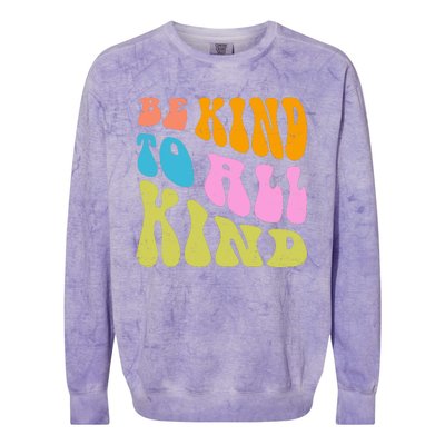 Be Kind To All Kind Quote Retro Colorblast Crewneck Sweatshirt