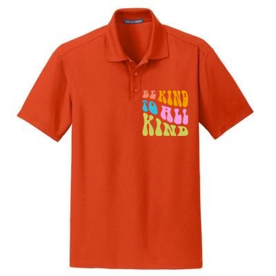 Be Kind To All Kind Quote Retro Dry Zone Grid Polo