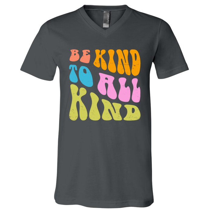 Be Kind To All Kind Quote Retro V-Neck T-Shirt